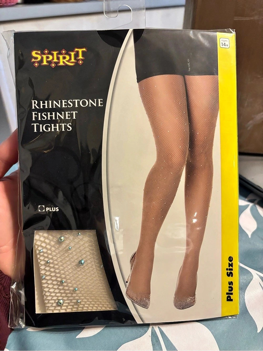Spirit Rhinestone Fishnet Tights Plus Size NWT